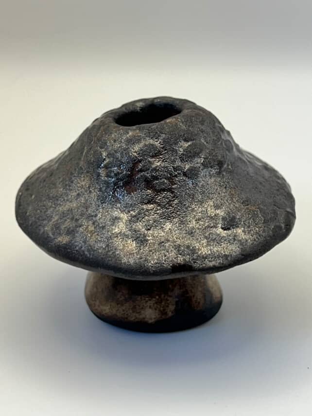 Black Clay Fungi Mini Candle Holder