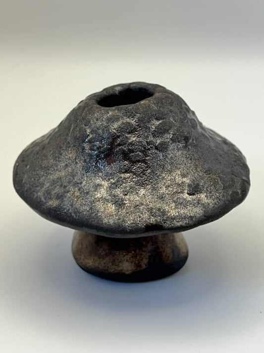 Black Clay Fungi Mini Candle Holder